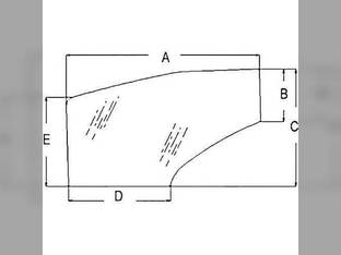 Cab Glass - Door RH New Holland 8670 8770 8870 8970 81871241 Ford 7840 5640 8340 6640 7740 8240 E9NN94030N03BA