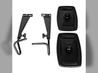 Tractor Mirror Assembly w/Extendable Arms LH and RH 9" x 16" Mirrors John Deere 4320 7700 7720 Ford Case IH International 1066 1086 966 Case Allis Chalmers Massey Ferguson New Holland Versatile White