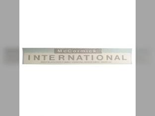McCormick International Decal Hood White/Black 28