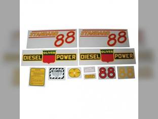 Tractor Decal Set 88 Standard Diesel Red Mylar Oliver 88