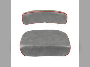 Seat Cushion and Backrest - Gray with Red Trim fits Massey Ferguson 20 20C 30 40 TE20 TEA20 TO20 TO30 TO35 25 31 35 50 65 85 88 98 130 135 140 178 185 230 235 240 245 250 283 1030 150 165 1884576M1
