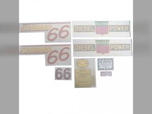 Tractor Decal Set 66 Standard Diesel Red Vinyl Oliver 66