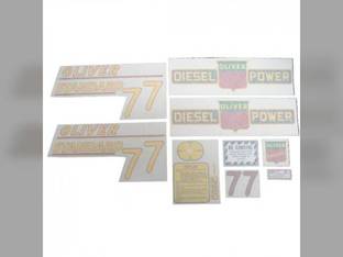 Tractor Decal Set 77 Standard Diesel Yellow Vinyl Oliver 77