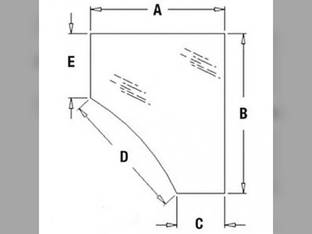 Cab Glass - Lower Left Hand Door fits Case 580M 580 Super M 590 Super M 580 Super M Plus 580M 580 Super M 338426A1