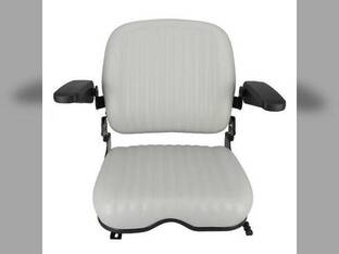 Seat High-Back- Black Talon Vinyl Gray Utility Trucks Forklfts Skid Steers Mowers