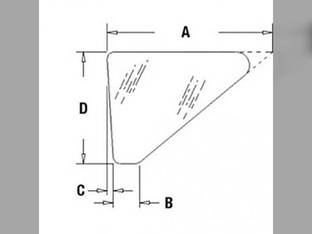 Cab Glass - Front Side Lower Case 680H 580D 780C 580SE 780D 680L 580SD 680K 780B CG3114