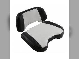 Seat Cushion Set - 2 Piece Embossed Vinyl Black/White fits Allis Chalmers D10 D12 D14 D15 D17 D19 D21 170 175 180 185 190 190XT 200 220 7030 7050 SD243740E