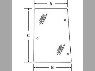 Cab Glass - Left Hand Side Window McCormick MC115 MTX200 MTX140 MTX175 CX90 MTX125 CX95 CX85 MTX110 Case IH MX110 MX170 CX90 MX80C MX135 CX50 CX70 MX120 MX150 MX90C CX100 MX100 CX60 CX80 MX100C