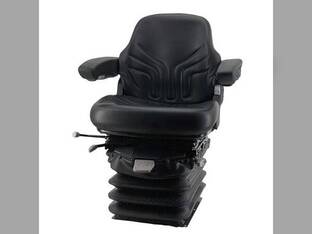 Seat Assembly - Grammer MSG95/731S Mid-Back with Armrests Swivel Air Suspension 12V Vinyl fits John Deere 310G 410G AT407315 fits New Holland 85815538 fits Case 580L 580 Super L 185156A1