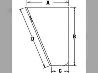 Cab Glass - Door John Deere 9400 9410 9450 9500 9510 9550 9600 9610 9650 9750 9986 4890 4895 4990 4995 AH154280