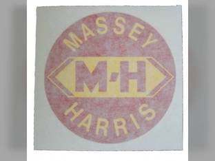 Tractor Decal 1-1/2" Round M-H Red w/Yellow Letters Vinyl Massey Harris Challenger 201 744 82 202 20 81 Pony Pacemaker 30 333 50 22 101 203 745 444 44 102 Colt 33 555 55 Mustang