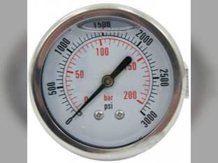 Baler Hydraulic Density Pressure Gauge 3000 PSI fits New Holland BR740 BR740A BR750 BR750A BR770 BR770A BR780 BR780A BR7060 BR7070 BR7080 BR7090 648 650 654 658 660 664 688 857072 fits Case IH 857072