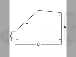 Cab Glass - Rear Door RH or LH Massey Ferguson 3050 3660 3060 3070 3670 3650 3095 3655 3690 3090 3065 3140 3075 3645 3680 3120 3640 3630 3125 3389398M2
