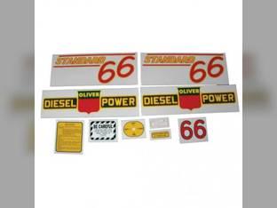 Tractor Decal Set 66 Standard Diesel Red Mylar Oliver 66