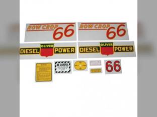 Tractor Decal Set 66 Row Crop Diesel Red Mylar Oliver 66