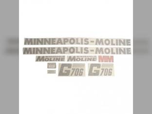 Tractor Decal Set G706 Slanted Modern Letters Vinyl Minneapolis Moline G706