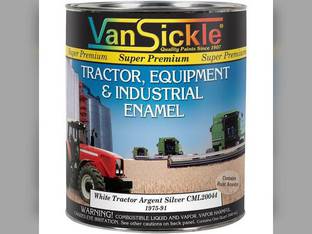 White Metallic Argent Silver Tractor Quart fits Paint White
