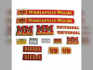 Tractor Decal Set UB Diesel Mylar Minneapolis Moline UB