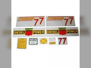Tractor Decal Set 77 Standard Diesel Red Mylar Oliver 77