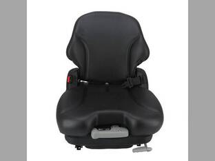 Grammer® Low Back Seat Black Vinyl with Mechanical Suspension Compatible with John Deere 4010 Kubota New Holland Case IH Massey Ferguson Bobcat Caterpillar Case AGCO Komatsu Challenger Volvo Mahindra