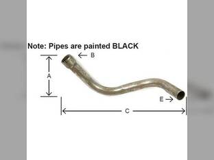 Exhaust Pipe fits Massey Ferguson 300 239433M1