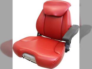 Grammer Seat Assembly with Command Arm and Swivel, Red Leatherette