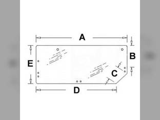 Cab Glass - Lower Left Hand Windshield Ford 8770 8970 8670 8870 89827539 New Holland 8970A 8770A 8670A 8870A 89827539