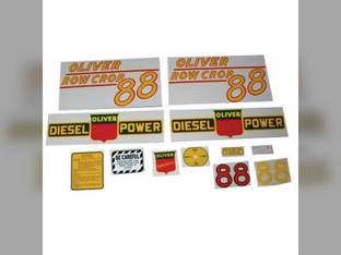 Tractor Decal Set 88 Row Crop Diesel Yellow Mylar Oliver 88