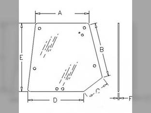 Cab Glass - Rear Window Upper Tinted Massey Ferguson 4270 4263 4253 4265 4355 4240 4255 4260 4245 4235 4370 4225 4243 4345 4360 3806581M3