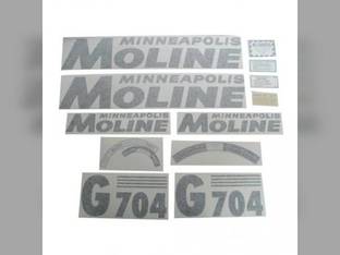 Tractor Decal Set G704 Black Vinyl Minneapolis Moline G704