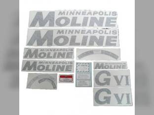 Tractor Decal Set GVI Black Vinyl Minneapolis Moline GVI