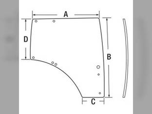 Glass - Door RH John Deere 6215R 6115R 6140R 6175R 6105R 6145R 6125R 6190R 6130R 6210R 6135R 6195R 6110R 6155R 6170R 6150R L207691