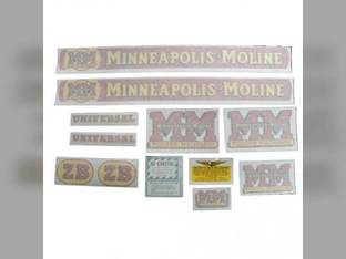 Tractor Decal Set ZB Vinyl Minneapolis Moline ZB