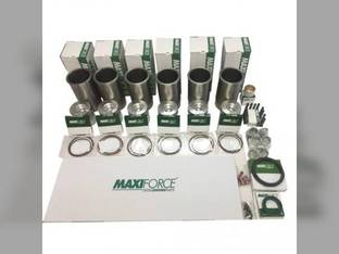 Engine Rebuild Kit - Less Bearings - Low Ring Piston fits John Deere 4955 4960 8560 6076A 6076T