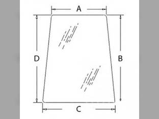 Cab Glass - Door Upper New Holland LB75 LB110 LB115 LB75CP LB90 LB115B LB90B LB110B LB75B 85801626 Ford 575E 555E 655E 675E
