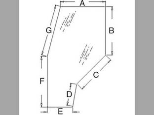 Cab Glass - Door RH or LH Tinted John Deere 5210 5200 5410 5510 5310 5300 5500 5400 R141527