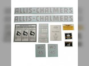 Decal Set WD45 Black Letters Vinyl fits Allis Chalmers WD45