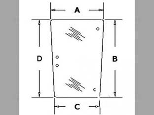 Cab Glass - Side Window RH or LH Tinted Massey Ferguson 690 698 675 670 699 3302705M5