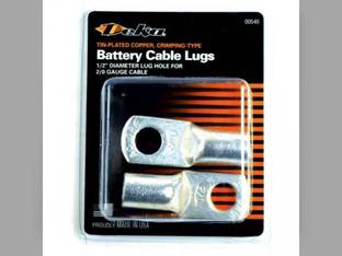 Battery Cable Lugs Tin Plated Copper 2/0 Gauge 1/2" Stud Hole