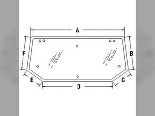 Cab Glass - Rear Window Upper New Holland TS90 TS115 TM165 TS100 TM120 TM125 TM135 TM155 TM150 TM140 TM115 TM190 TM130 TS110 TM175 82014988 Case IH MXM190 MXM120 MXM155 MXM130 MXM175 MXM140 82014988