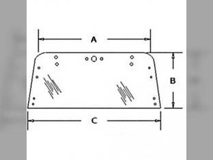 Cab Glass - Rear Upper Hinged Tinted Ford TW5 TW15 TW25 TW35 4610 5110 5610 6410 6610 6710 6810 7410 7610 7710 7810 7910 8210 8530 8630 8730 8830 4610SU VPM7129 New Holland 83952034