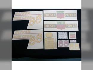 Tractor Decal Set 88 Row Crop Diesel Yellow Vinyl Oliver 88