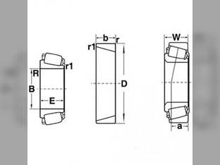 Roller Bearing Cup Massey Ferguson TE20 TO30 TO20 760907M1 Ford 981 2N 950 971 741 951 701 900 740 941 501 771 9N 960 901 961 700 New Holland B3552 6TIM A-6 JD8212 RC3