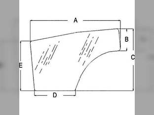Cab Glass - Door RH Kubota L3240 L3430 L3540 L3940 L4240 L4330 L4630 L4740 L5030 L5240 L5740 T1155-70672
