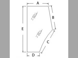 Cab Glass - Door LH Ford 5640 6640 7740 7840 8240 8340 8670 8770 8870 E9NN94032N18BA New Holland 8670 8670A 8770A 8870A 8970 8970A 83994233