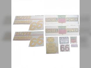Tractor Decal Set 66 Standard Diesel Yellow Vinyl Oliver 66