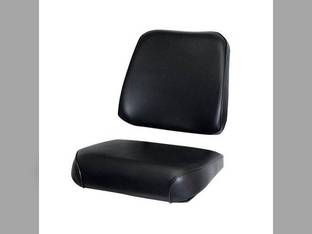 Seat Cushion Set - 2 Piece Marathon Style Vinyl Black fits Allis Chalmers 200 6060 6080 7000 7010 7020 7030 7040 7080 70263357 70269926