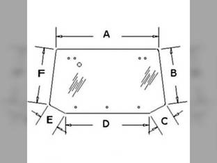 Cab Glass - Window Rear Tinted Ford 7740 8240 5640 8340 6640 7840 VPM7261 New Holland 81865244