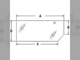 Cab Glass - Lower Rear Window New Holland TS115 7635 TM135 TM155 TL80 TS110 6635 TM120 TM125 TM150 TM140 TM115 TM130 TS90 5635 TM165 TL100 TS100 TL90 Case IH MXM140 MXM175 MXM190 MXM130 MXM120 MXM155