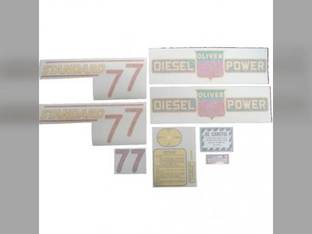 Tractor Decal Set 77 Standard Diesel Red Vinyl Oliver 77